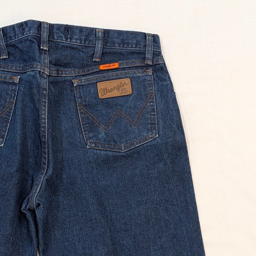 Wrangler FR13MWZ Flame Resistant Work Jeans Dark Wash Denim 35x32 Men's